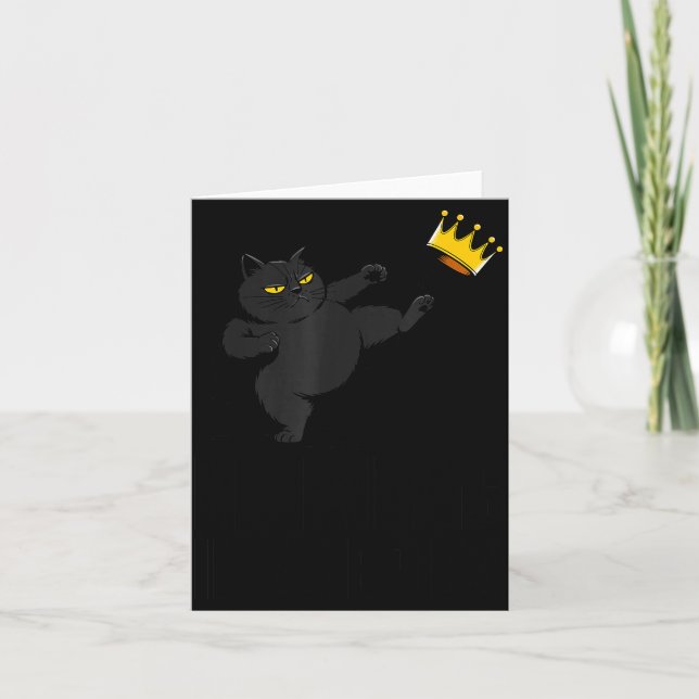 No Kings In America Black Cat Funny Litical Meme 4 Karte (Vorderseite)