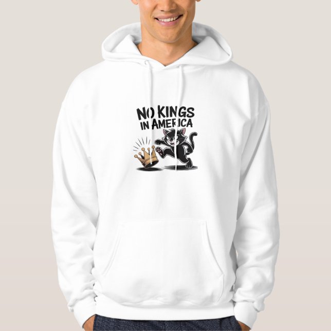 No Kings In America Classic Bold Casual Hoodie (Vorderseite)