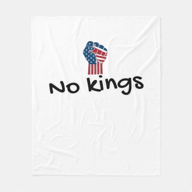 No Kings In America Classic Minimal Clean Fleecedecke (Vorderseite)