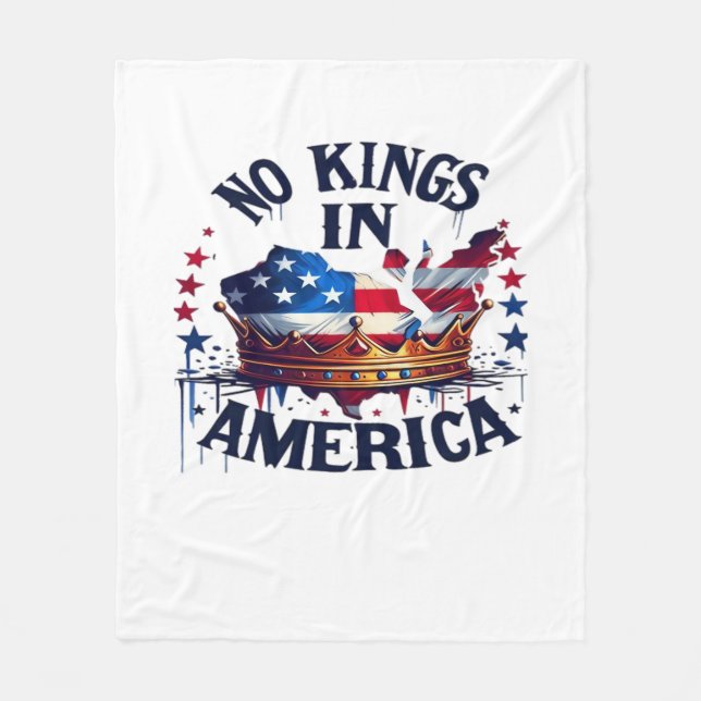 No Kings In America Classic Retro Cool Fleecedecke (Vorderseite)