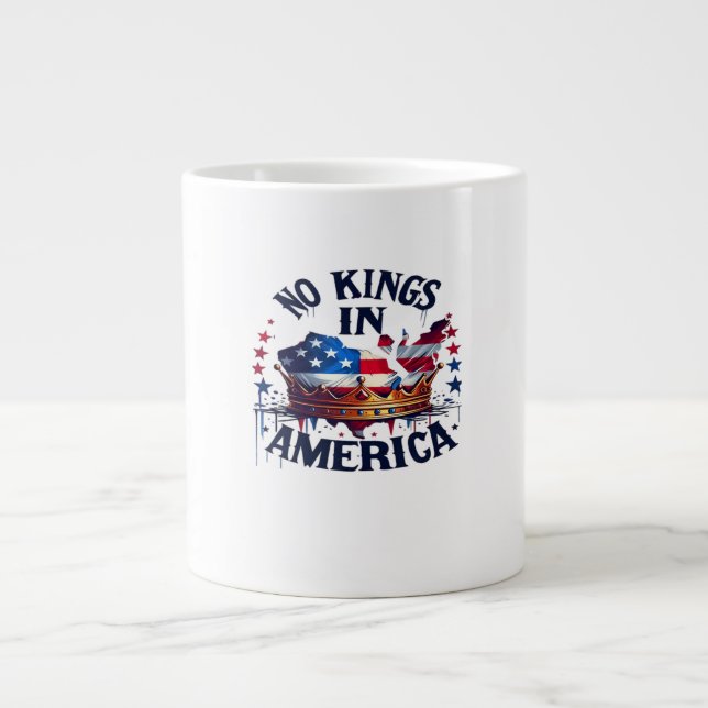 No Kings In America Classic Retro Cool Jumbo-Tasse (Vorderseite)