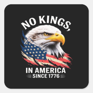 No Kings In America Classic Retro Graphic Design Quadratischer Aufkleber