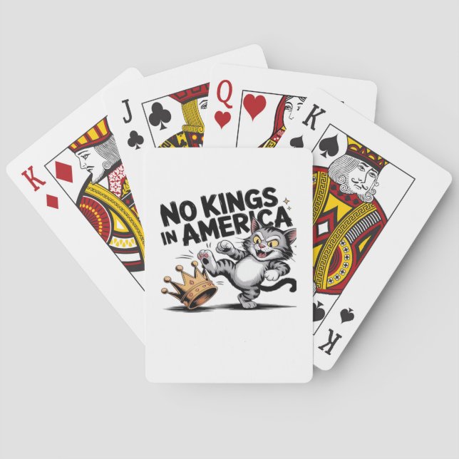No Kings In America Classic Retro Graphic Spielkarten (Rückseite)