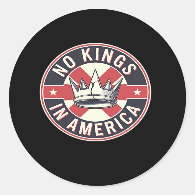 No Kings In America Creative Style Runder Aufkleber (Vorderseite)