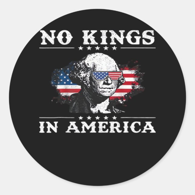 No Kings In America Doge Classic Funny Meme Runder Aufkleber (Vorderseite)