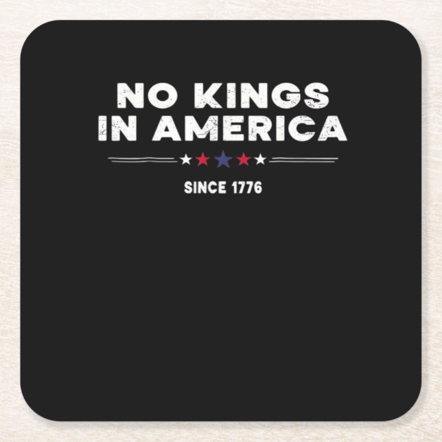 No Kings In America Doge Classic Trendy Graphic Rechteckiger Pappuntersetzer (Vorderseite)
