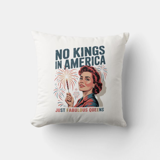 No Kings In America Fabulous Queens Pride 2025 Des Kissen (Vorderseite)