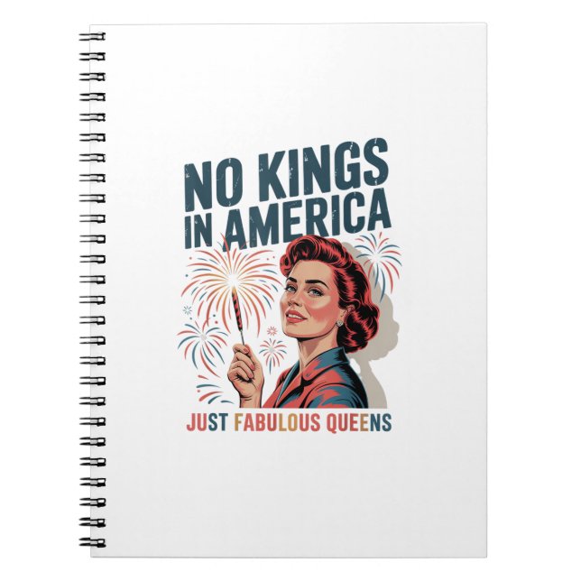 No Kings In America Fabulous Queens Pride 2025 Des Notizblock (Vorderseite)