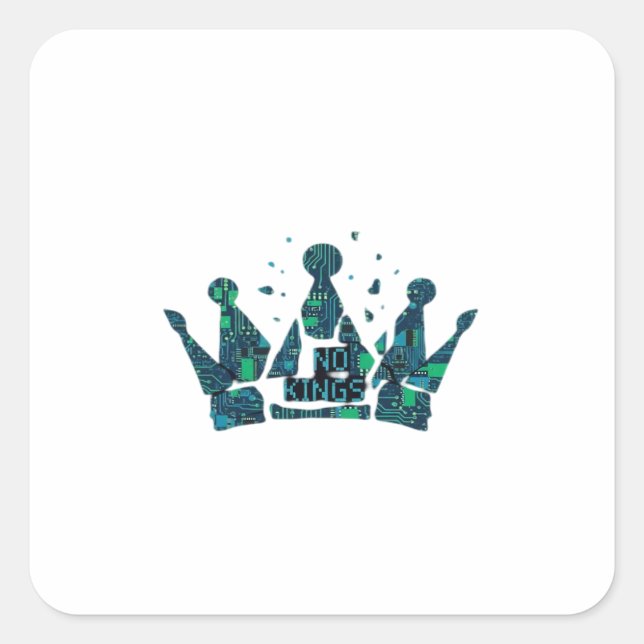No Kings In America Freedom Aesthetic Quadratischer Aufkleber (Vorderseite)