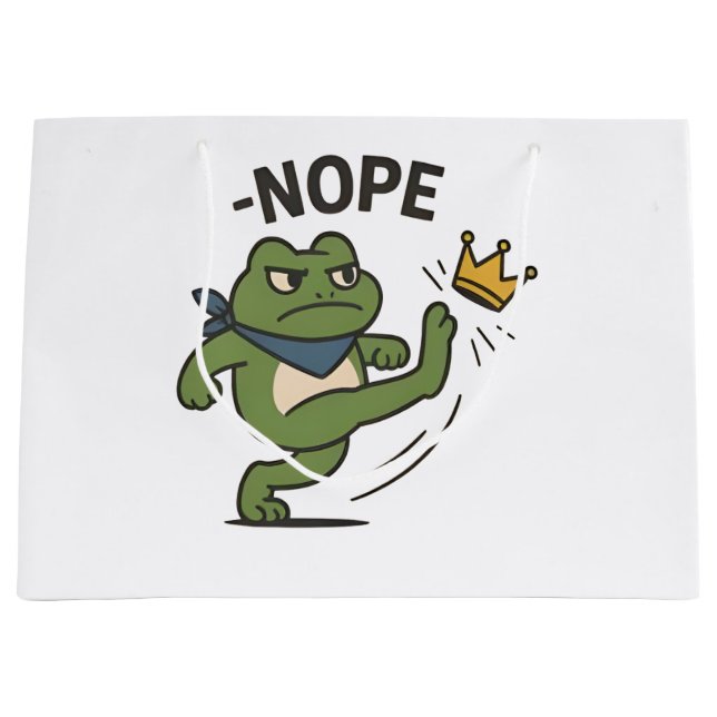 No Kings in America Frog No Kings Democracy Große Geschenktüte (Vorderseite)
