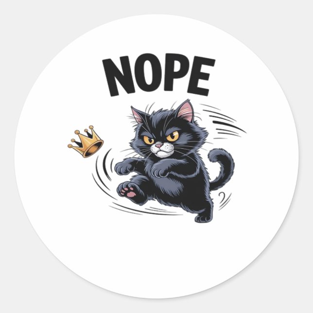 No Kings In America Funny Kicking Crown Classic Vi Runder Aufkleber (Vorderseite)