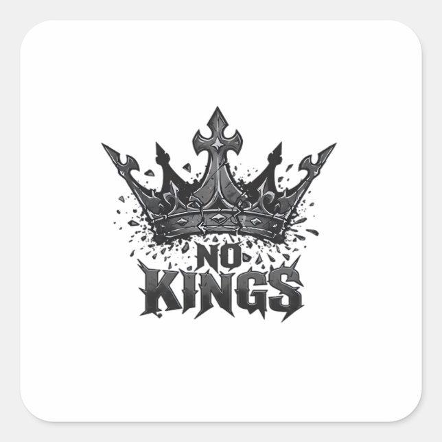 No Kings In America Minimal Clean Quadratischer Aufkleber (Vorderseite)