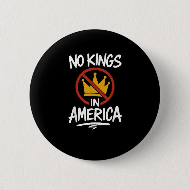 No Kings In America No Crown Minimal Clean Button (Vorderseite)