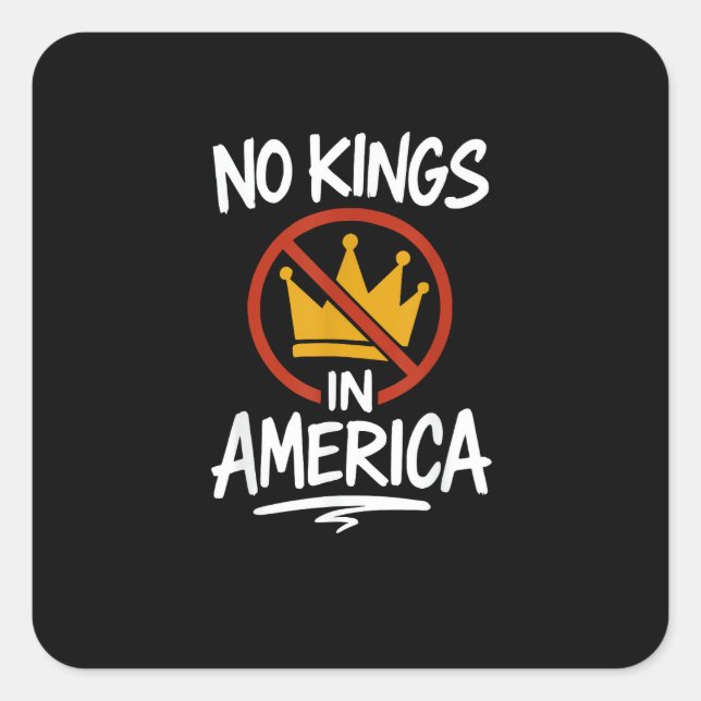 No Kings In America No Crown Minimal Clean Quadratischer Aufkleber (Vorderseite)