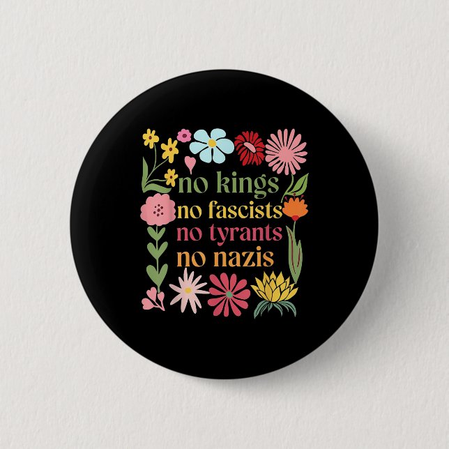 No Kings In America No Fascists We The People Poli Button (Vorderseite)