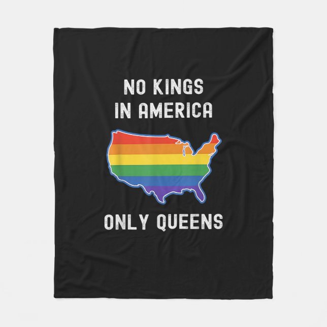 No Kings In America Only Queens Funny Queer Gay Pr Fleecedecke (Vorderseite)