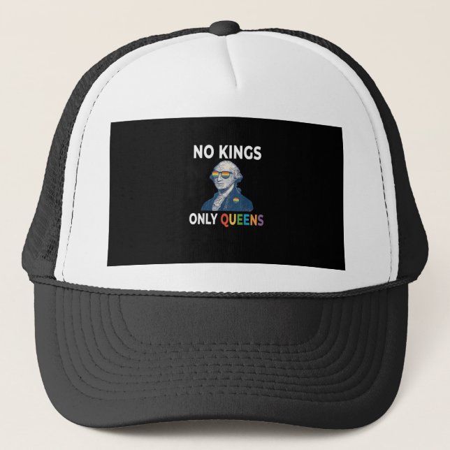 No Kings In America Only Queens Funny Queer Gay Pr Truckerkappe (Vorderseite)
