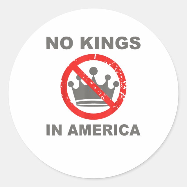 No Kings In America Patriotic Casual Runder Aufkleber (Vorderseite)