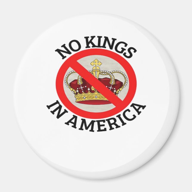 No Kings In America Patriotic Style Magnet (Vorne)