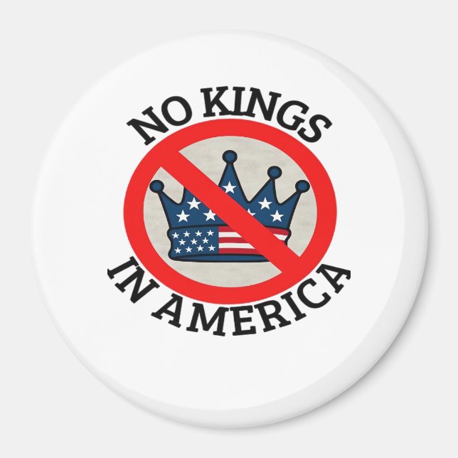 No Kings In America Retro Classic Magnet (Vorne)