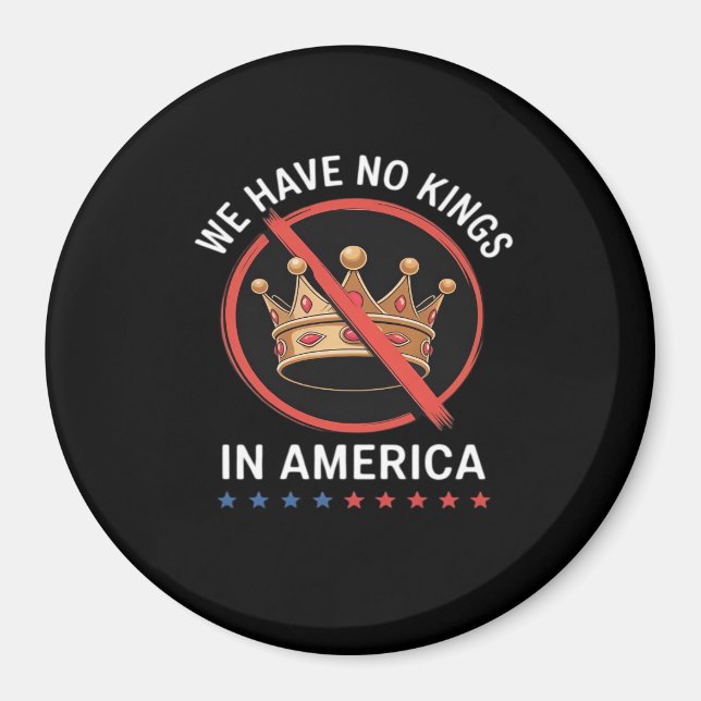 No Kings In America Retro Classic Magnet (Vorne)
