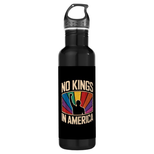 No Kings In America Since 1776 Creative Design Edelstahlflasche (Vorderseite)