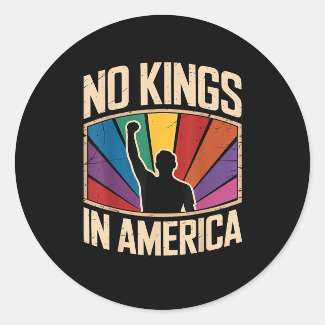 No Kings In America Since 1776 Creative Design Runder Aufkleber (Vorderseite)