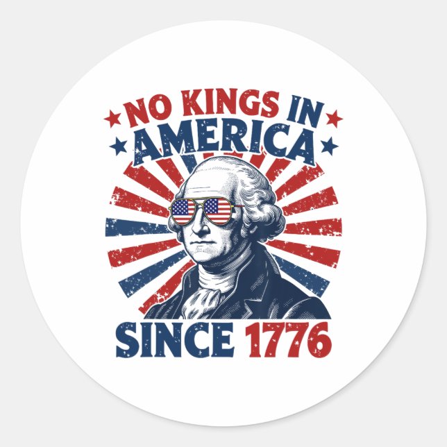 No Kings In America Since 1776 Distressed Flag Usa Runder Aufkleber (Vorderseite)