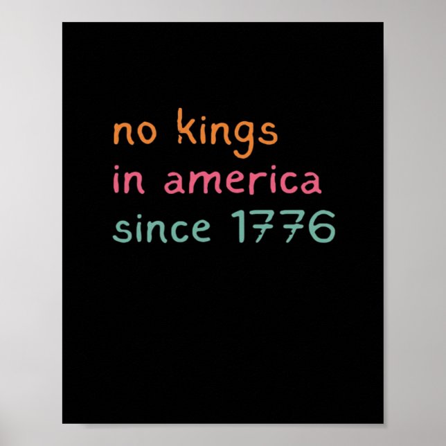 No Kings In America Since 1776 Freedom Anti Crown Poster (Vorne)