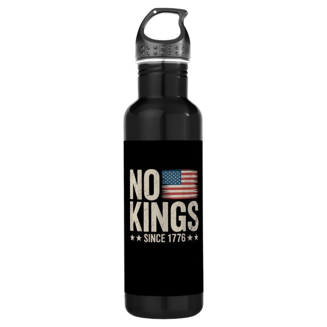 No Kings In America Since 1776 Freedom Spirit Look Edelstahlflasche (Vorderseite)