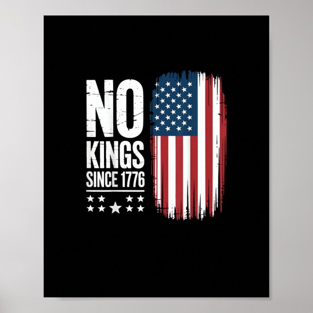 No Kings In America Since 1776 Freedom Spirit Look Poster (Vorne)