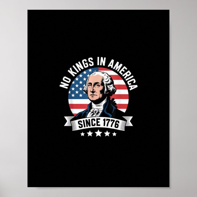 No Kings In America Since 1776 Funny Crown Poster (Vorne)