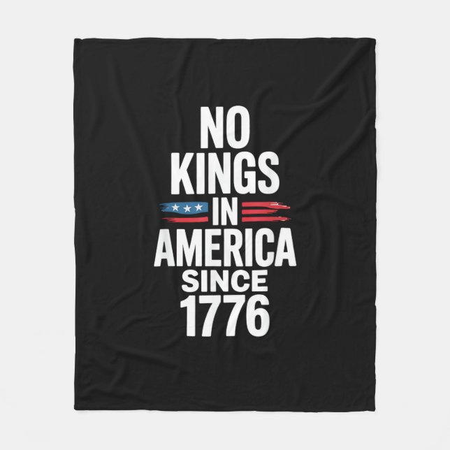 No Kings In America Since 1776 Minimal Clean Fleecedecke (Vorderseite)