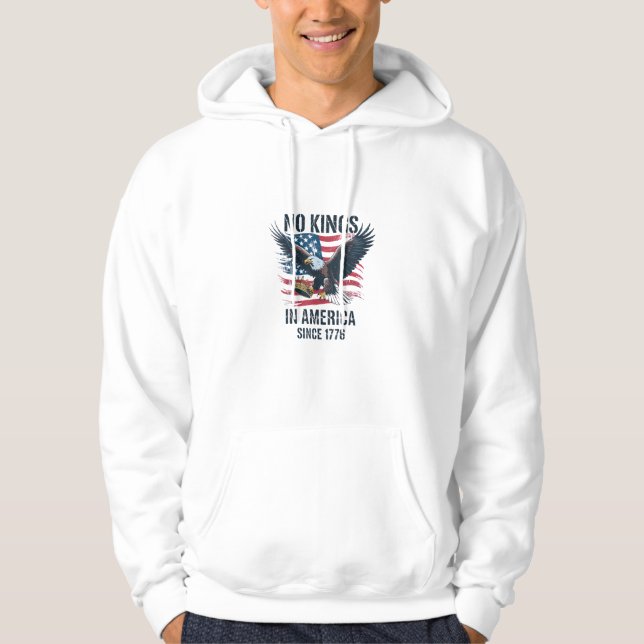 No Kings In America Since 1776 Minimal Clean Hoodie (Vorderseite)
