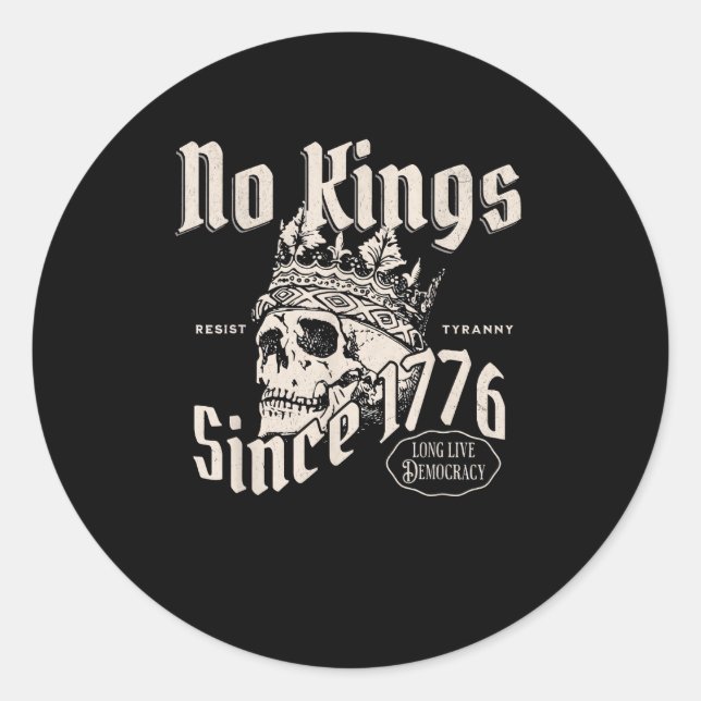 No Kings In America Since 1776 Patriotic Creative  Runder Aufkleber (Vorderseite)