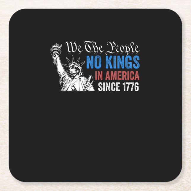 No Kings In America Since 1776 Retro Classic Rechteckiger Pappuntersetzer (Vorderseite)