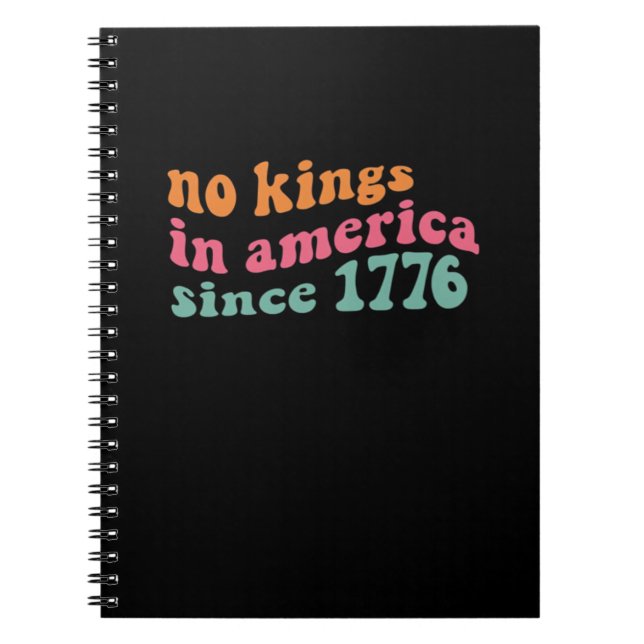 No Kings In America Since 1776 Retro Groovy No Kin Notizblock (Vorderseite)