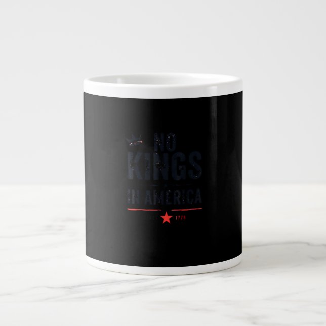 No Kings In America Since 1776 Retro Style Look Jumbo-Tasse (Vorderseite)