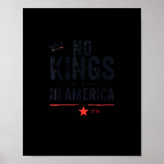 No Kings In America Since 1776 Retro Style Look Poster (Vorne)