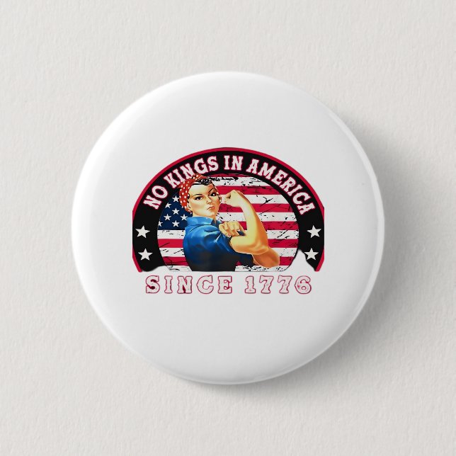 No Kings In America Since 1776 USA Flag Save  Esse Button (Vorderseite)