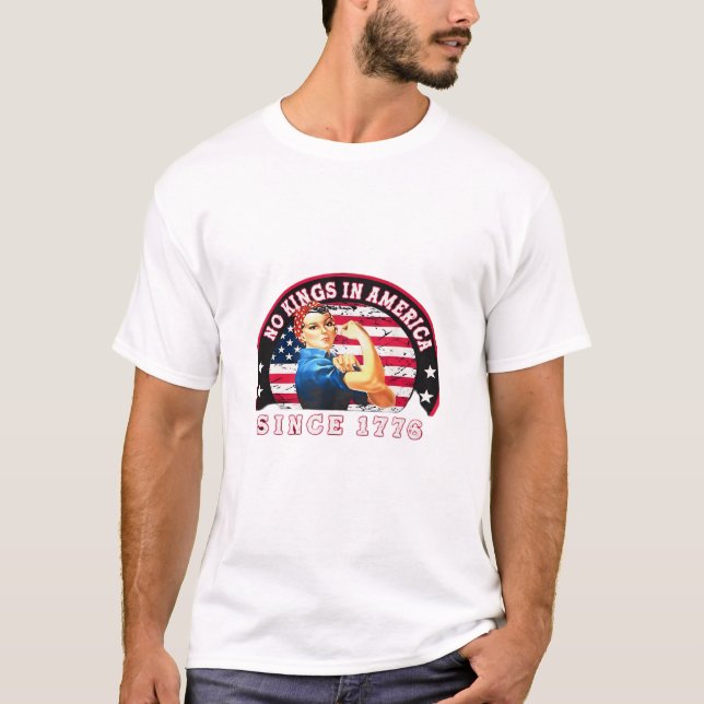 No Kings In America Since 1776 USA Flag Save  Esse T-Shirt (Vorderseite)