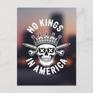 No Kings in America Skull and Schwerter Abstrakt C Postkarte