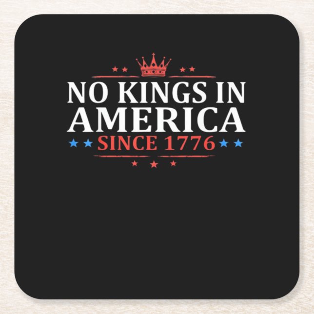 No Kings In America United States Independence Cla Rechteckiger Pappuntersetzer (Vorderseite)