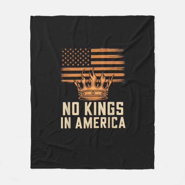 No Kings In America United States Independence Cre Fleecedecke (Vorderseite)