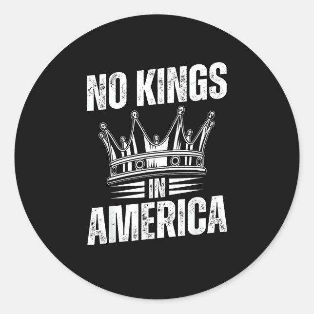 No Kings In America United States Independence Vin Runder Aufkleber (Vorderseite)