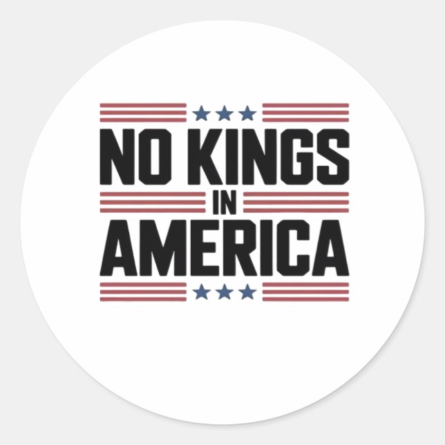 No Kings In America USA Creative Style Runder Aufkleber (Vorderseite)