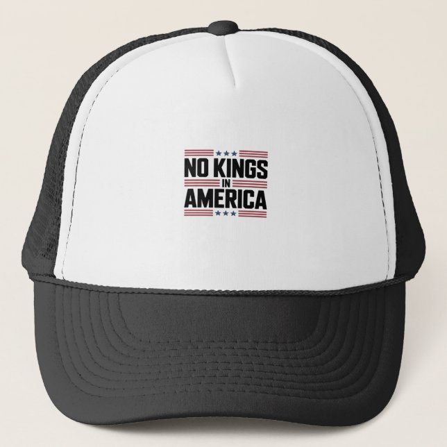 No Kings In America USA Creative Style Truckerkappe (Vorderseite)