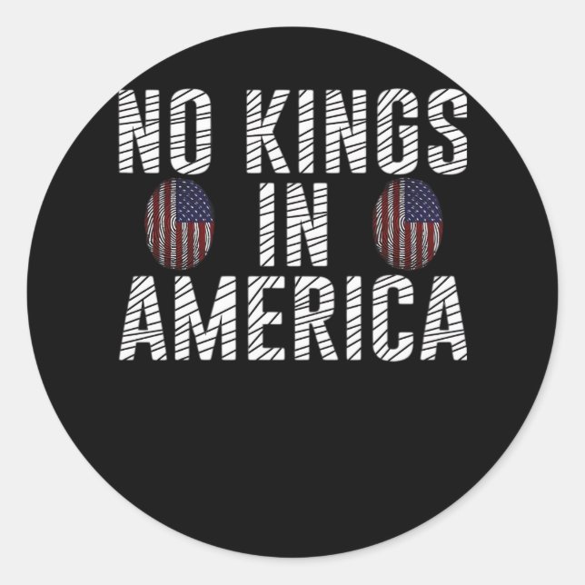 No Kings In America USA Flag Fingerprint Creative  Runder Aufkleber (Vorderseite)