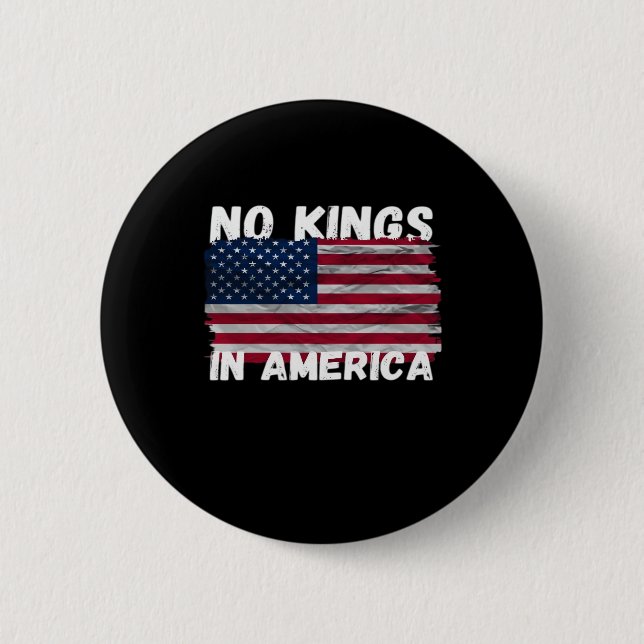No Kings In America USA Flag Freedom Classic Button (Vorderseite)