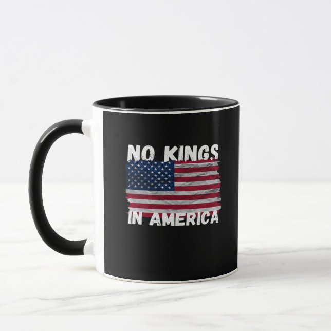 No Kings In America USA Flag Freedom Classic Tasse (Links)